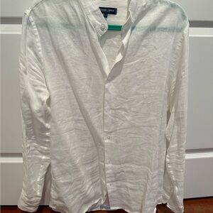 Casual White 100% Linen Button Down Shirt New Without Tags